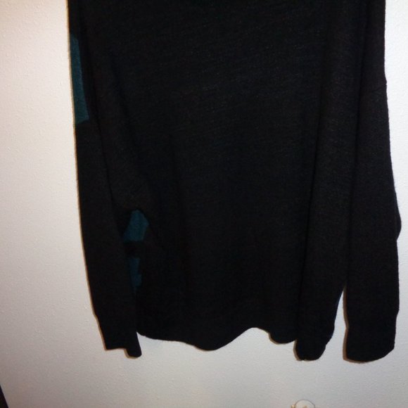 NEW EVRI Sweater Size 3X Black & Teal Crewneck Women's Plus - Picture 9 of 9